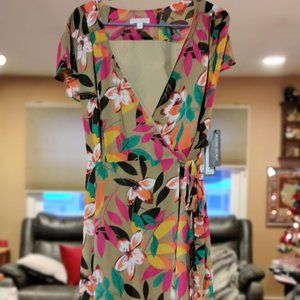 Tan Little Wrap Dress from NY & Co.